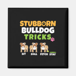 Bulldog Tricks I Hund älskare I Roligt English Bul Magnet