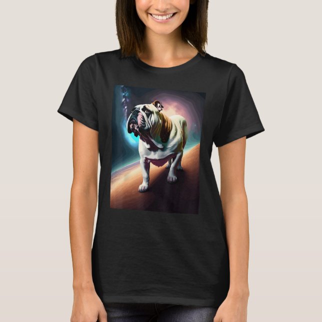 Bulldog-utskrift Fashionable Funny-present T Shirt (Framsida)