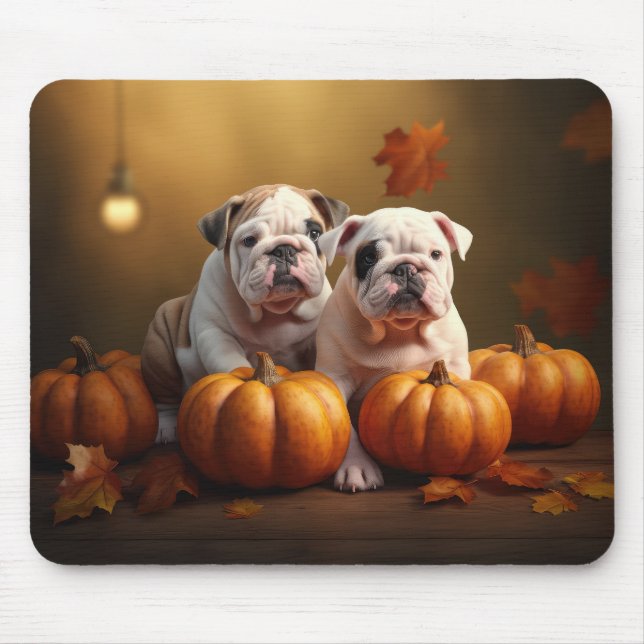 Bulldog Valp Höstglädje Pumpa  Musmatta (Framsidan)