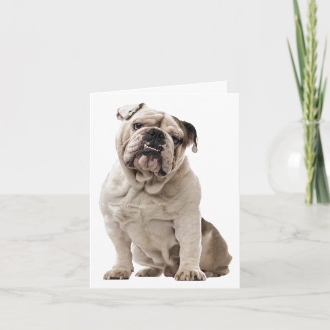 Bulldog-valp Hund Kärlek, Hej Tänker på Dig Kort (Framsida)
