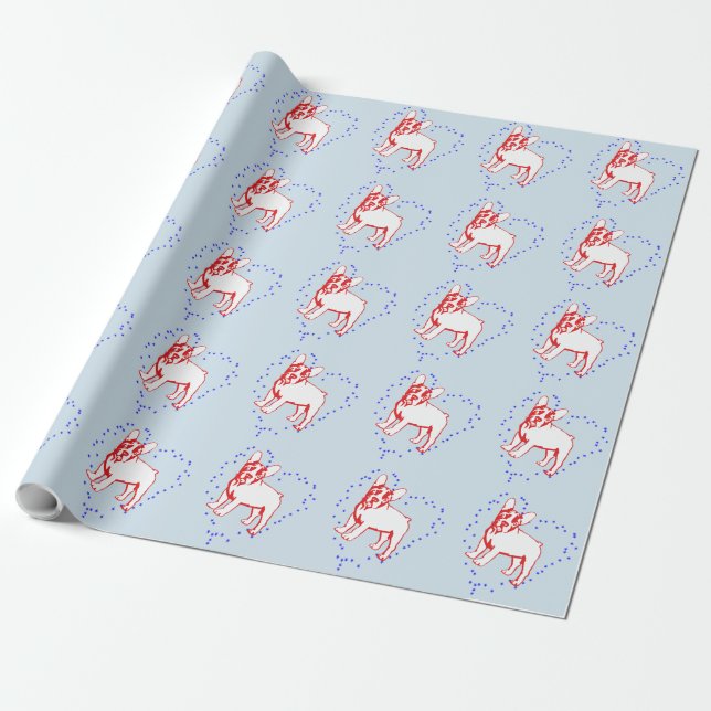 Bulldog-valp Papper Presentpapper (Utrullad)