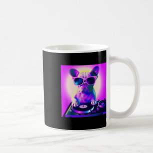 Bulldog Vaporwave Dj Hund Aesthetic Women Girls Kaffemugg