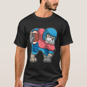 Bulldog vid sport med Football & Helmet T Shirt