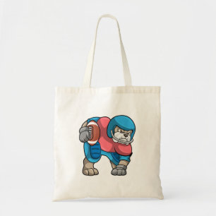 Bulldog vid sport med Football & Helmet Tygkasse