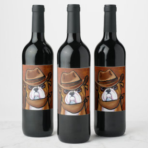 Bulldog vinflaska etikett