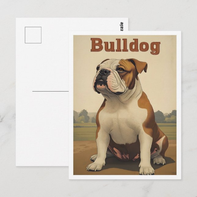Bulldog Vintage Art Vykort (Fram/baksida)