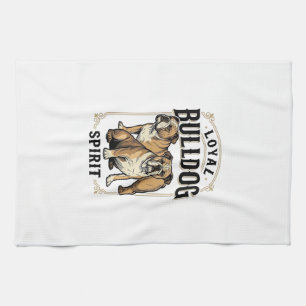 Bulldog Vintage Tröja Tvilling Bulldoggar Gravyr T Kökshandduk