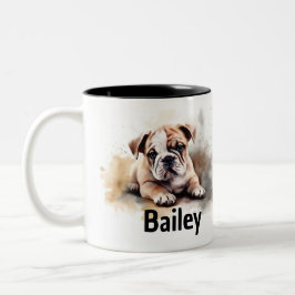 Bulldog Watercolor Mugg