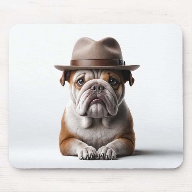 Bulldog Wearing a Fedora Musmatta (Framsidan)
