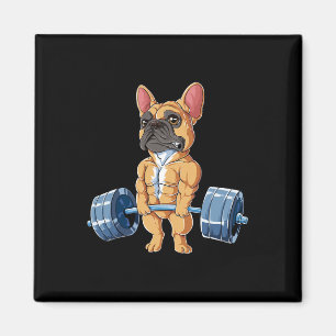 Bulldog Weightlift Fawn Deadlift Fitness Gym Fu Magnet