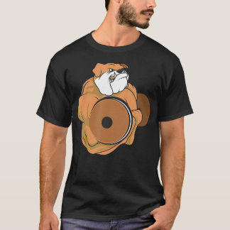 Bulldog Weightlift Fitness Gym Dumbbell T Shirt