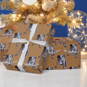 Bulldog Wrapping Papper Anpassningsbar Hund Jul Pa Presentpapper