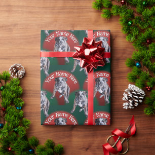 Bulldog Wrapping Papper Anpassningsbar Hund Jul Pa Presentpapper