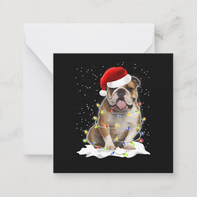 Bulldog Xmas Anteckningskort (Framsida)