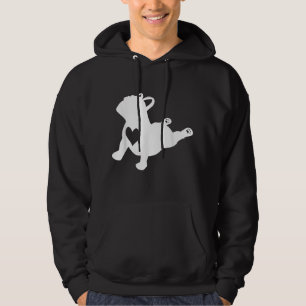 Bulldog Yoga Pose Kärlek Heart Workout Hoodie