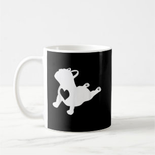 Bulldog Yoga Pose Kärlek Heart Workout Kaffemugg