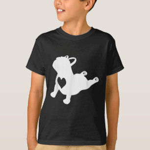 Bulldog Yoga Pose Kärlek Heart Workout T Shirt