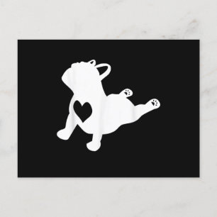Bulldog Yoga Pose Kärlek Hjärtat Träningspresent Helg Vykort