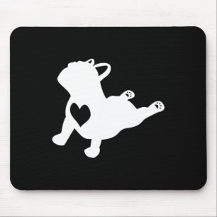Bulldog Yoga Pose Med Kärlek Franskt Gåva  Musmatta
