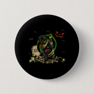 Bulldog Zombie Hund Rolig Zombie Hund Halloween Knapp