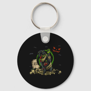 Bulldog Zombie Hund Rolig Zombie Hund Halloween Nyckelring