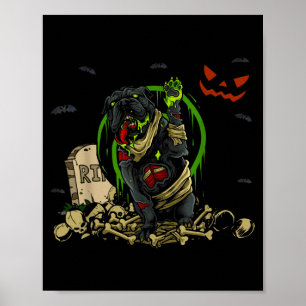 Bulldog Zombie Hund Rolig Zombie Hund Halloween Poster
