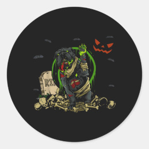 Bulldog Zombie Hund Rolig Zombie Hund Halloween Runt Klistermärke