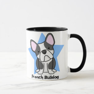 Bulldogg för fransk för Kawaii stjärnaBW Mugg