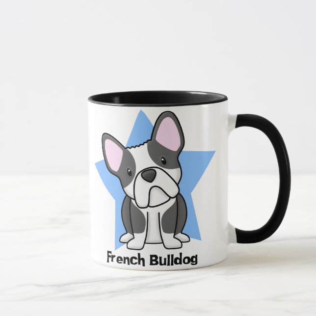 Bulldogg för fransk för Kawaii stjärnaBW Mugg (Höger)
