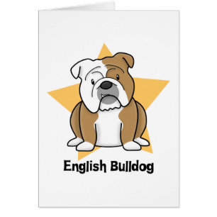 Bulldogg för Kawaii stjärnaengelska Hälsningskort