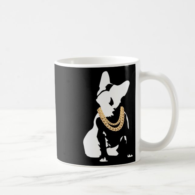 Bulldogg Med Guldhalsband  Kaffemugg (Höger)