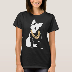 Bulldogg med guldkedja t shirt