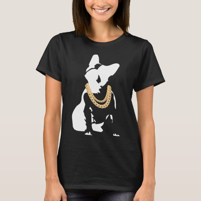 Bulldogg med guldkedja  t shirt (Framsida)
