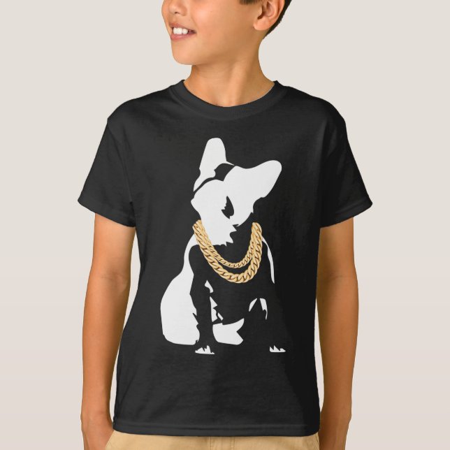 Bulldogg med guldkedja  t shirt (Framsida)