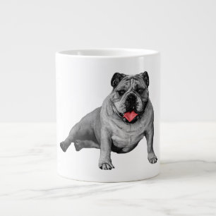 Bulldogg med lekfulla röda accenter jumbo mugg