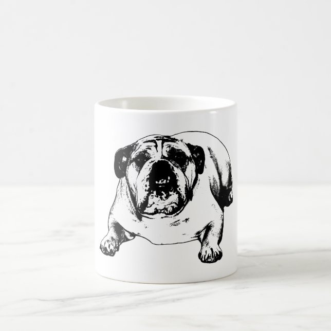 Bulldogg oberörd av snö kaffemugg (Center)