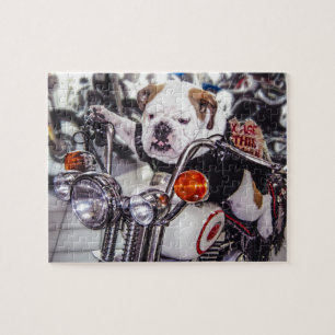 Bulldogg på motorcykeln pussel
