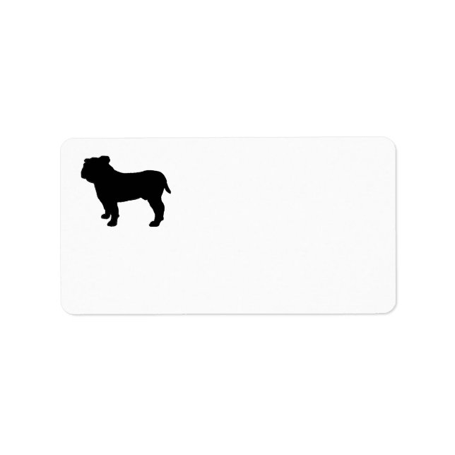 Bulldogg Siluett Adressetikett (Framsidan)