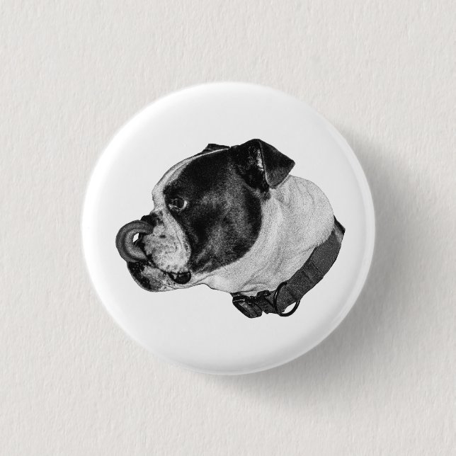 Bulldogg skuggad dekal knapp (Framsida)