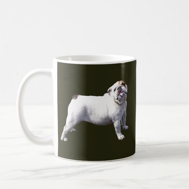 Bulldogg Står Stolt Kaffemugg (Vänster)