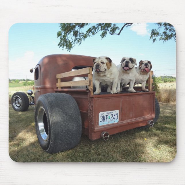 Bulldoggar och råtta Stänger Mousepad Musmatta (Framsidan)