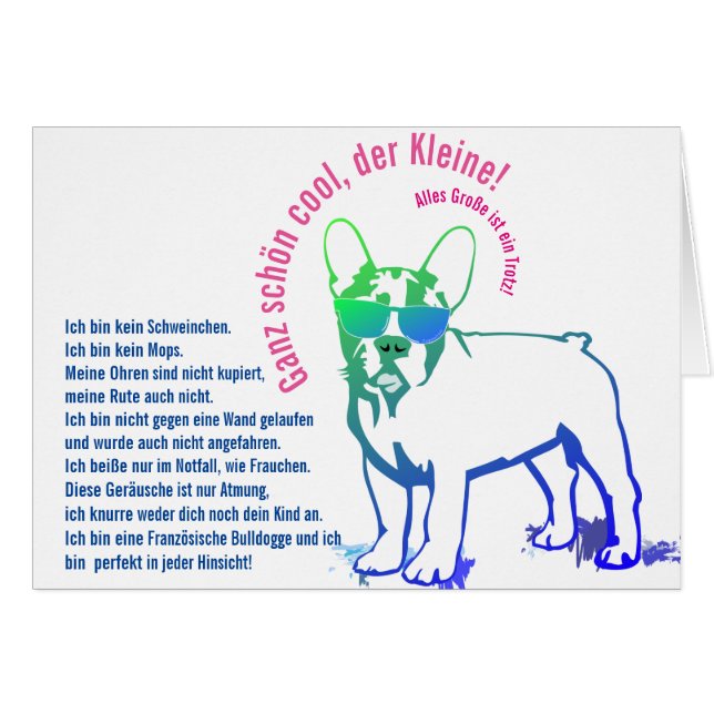 Bulldogge Kort (Framsidan Horizontal)
