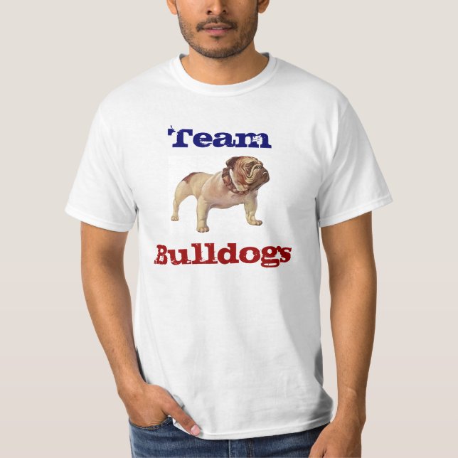 BULLDOGGEN bulldoggar, sportmaskot Teams Tee Shirt (Framsida)