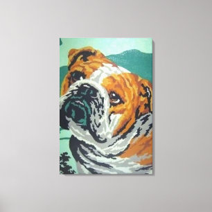bulldoggen som det beställnings- trycket målar canvastryck