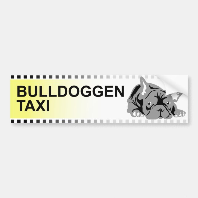 Bulldoggen Taxi (tyska) Bildekal (Framsidan)