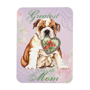Bulldogghjärtamamma Magnet