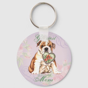 Bulldogghjärtamamma Nyckelring