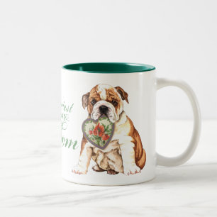 Bulldogghjärtamamma Två-Tonad Mugg