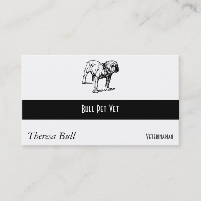 Bulldogghundaffär Visitkort (Framsida)