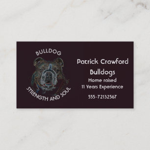 Bulldogghundavelsdjur och utbildning visitkort